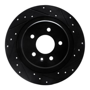 Buick Envision Brake Rotor (1) - Rear Right - R1 Concepts - Drilled & Slotted - Black - `16-`18